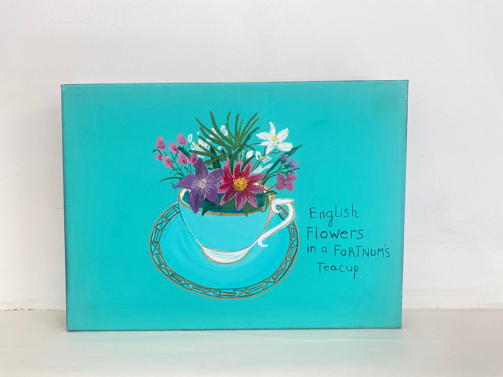ORIGINAL English Flowers in a Fortnum's Teacup