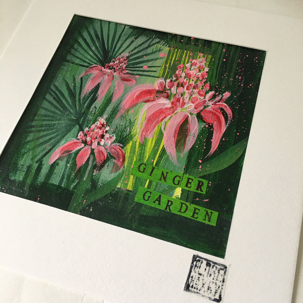 Torch Ginger & Fan Palms in the Ginger Garden (Ginger Garden XI)