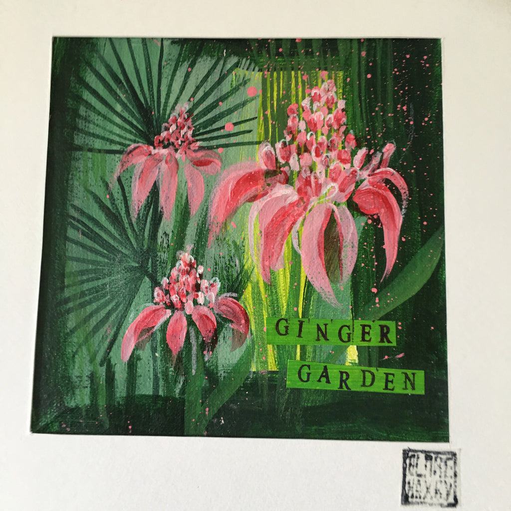 Torch Ginger & Fan Palms in the Ginger Garden (Ginger Garden XI)