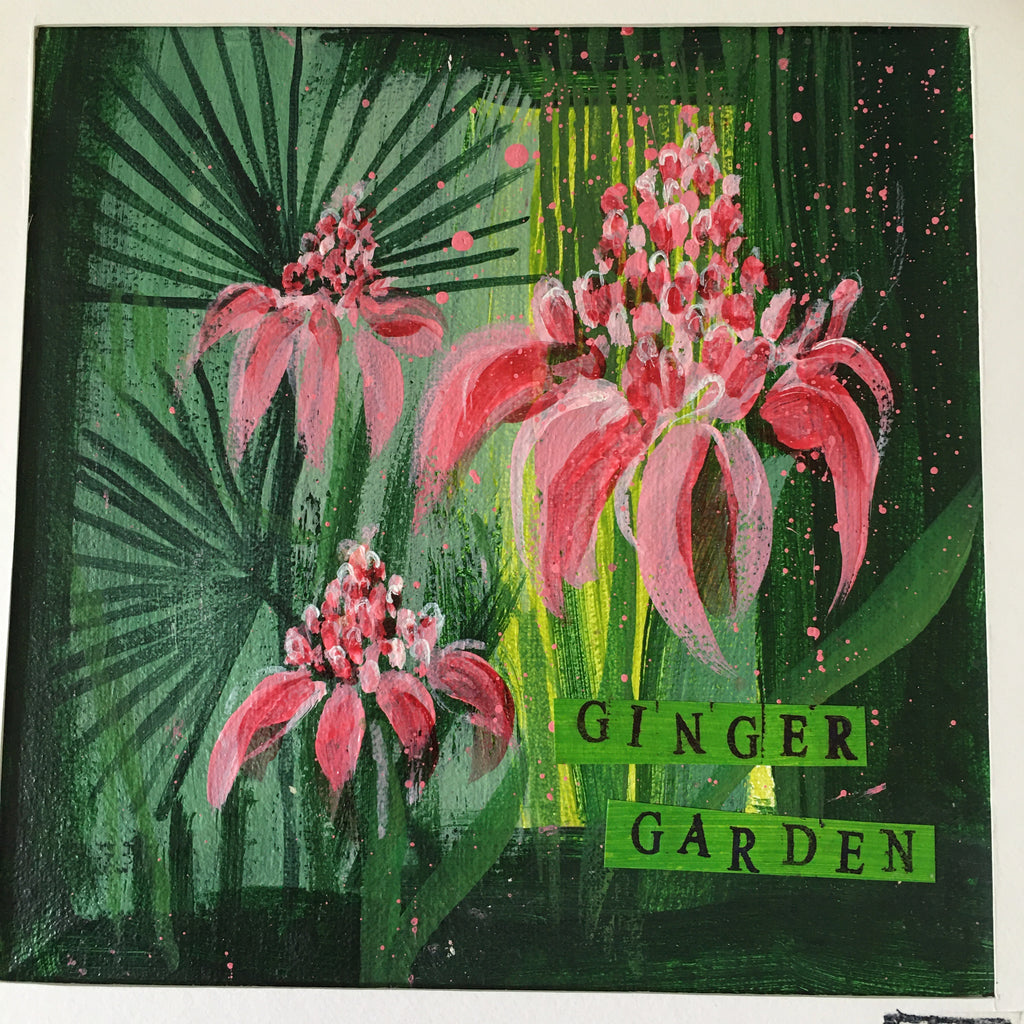 Torch Ginger & Fan Palms in the Ginger Garden (Ginger Garden XI)