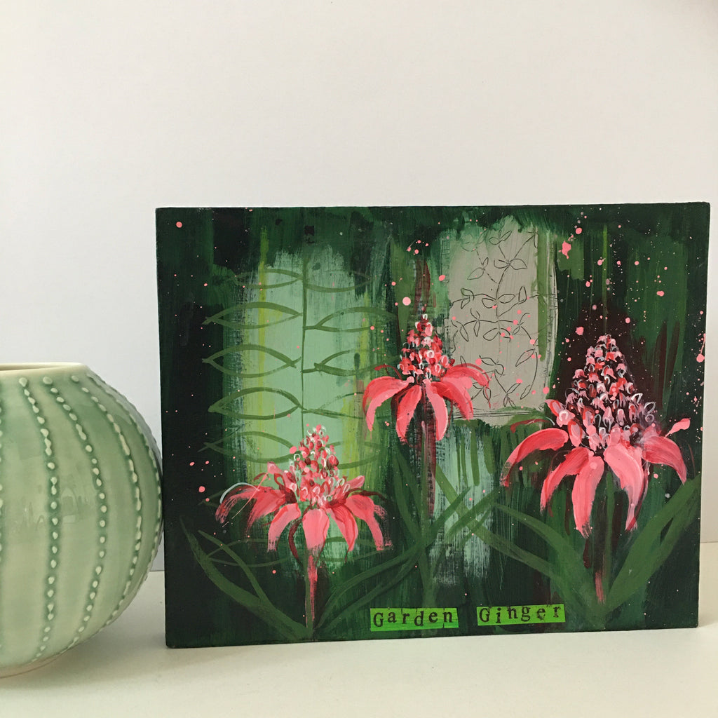 Torch Ginger, Red Ginger & Sceptre of the Emperor in the Botanic Gardens - Original Painting.