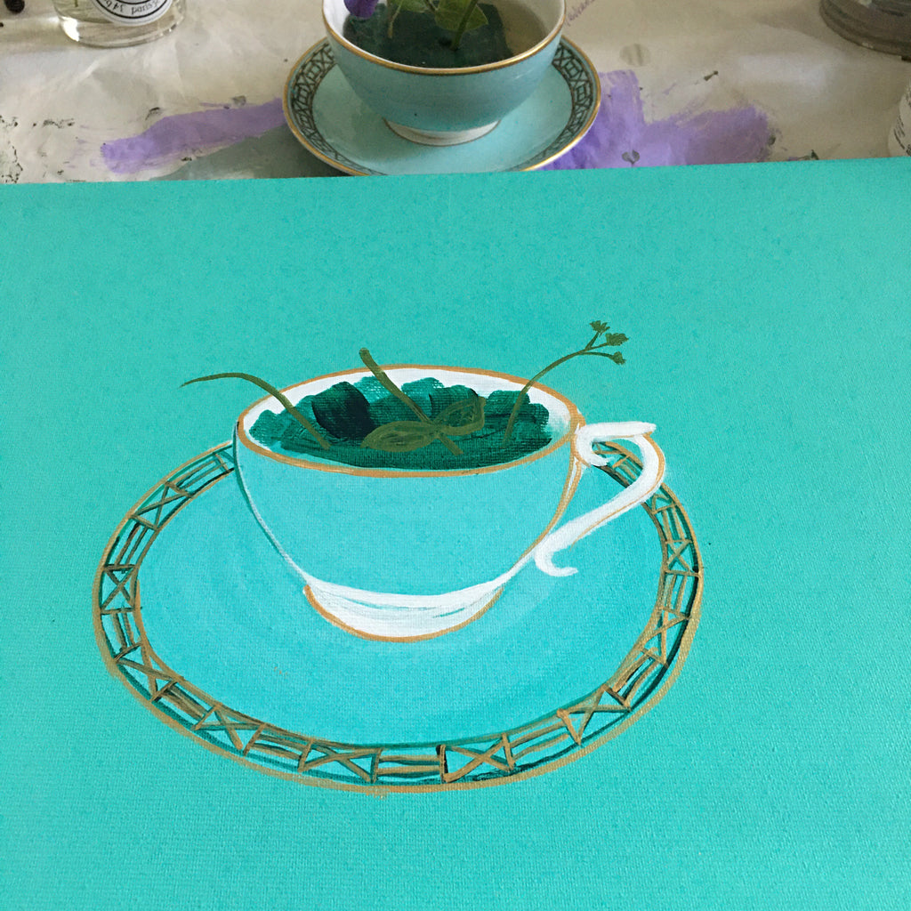 ORIGINAL English Flowers in a Fortnum's Teacup