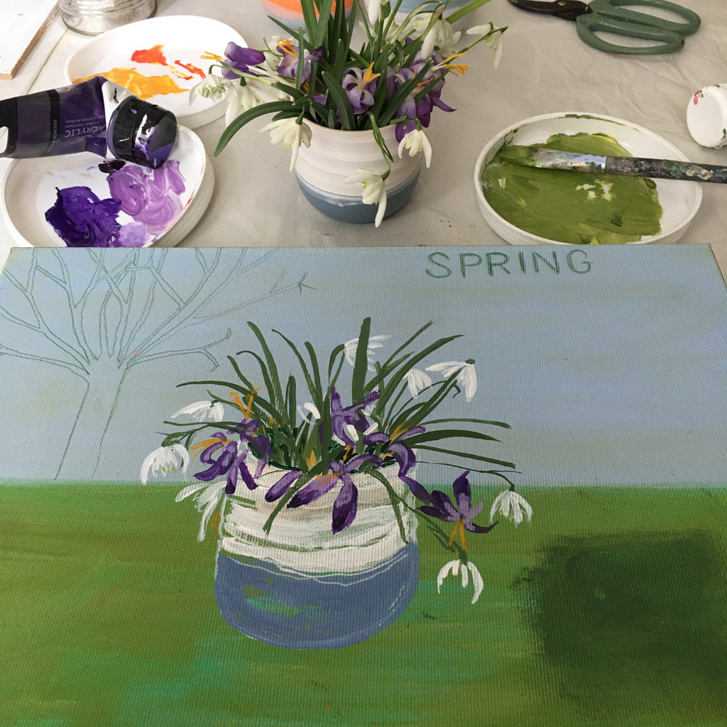 #ClareHaxbyFlowers 74 - Spring Snowdrop & Crocus