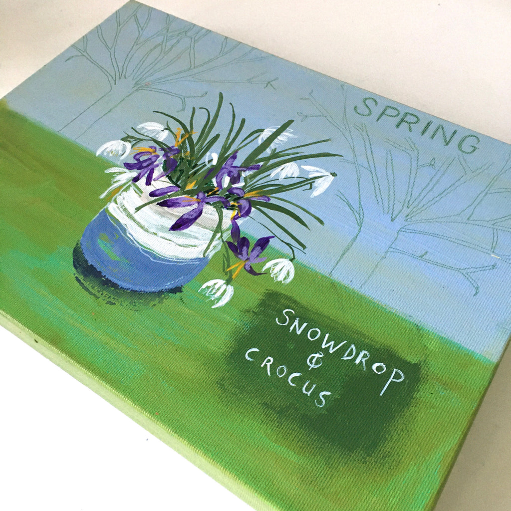 #ClareHaxbyFlowers 74 - Spring Snowdrop & Crocus