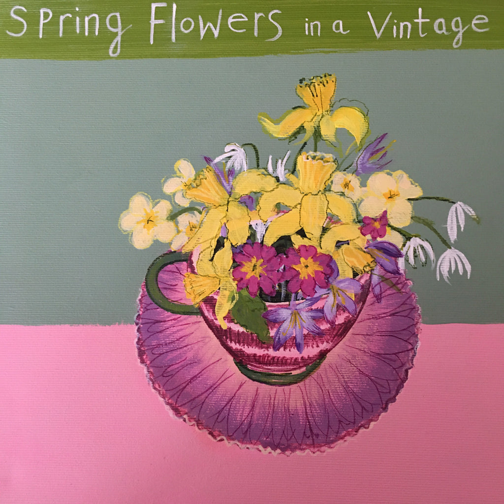 Spring Flowers in a Vintage Teacup