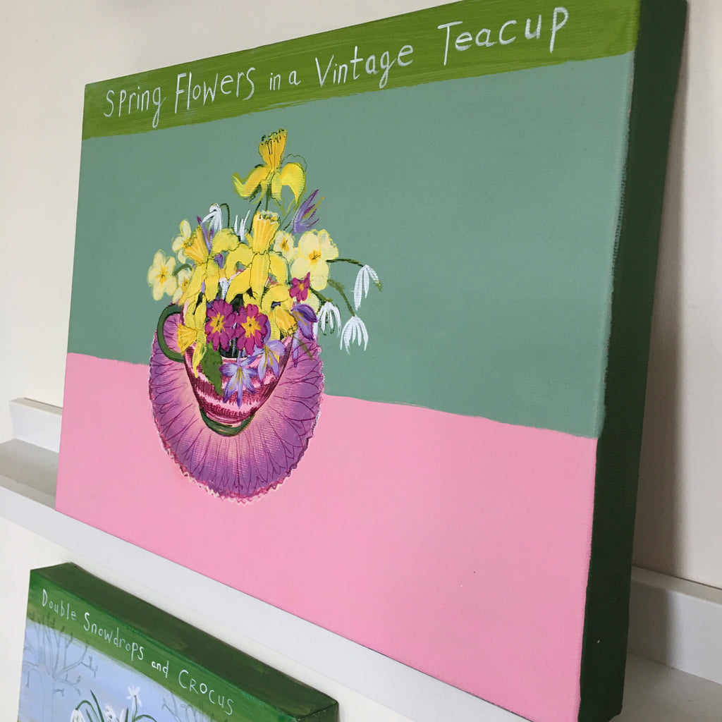 Spring Flowers in a Vintage Teacup