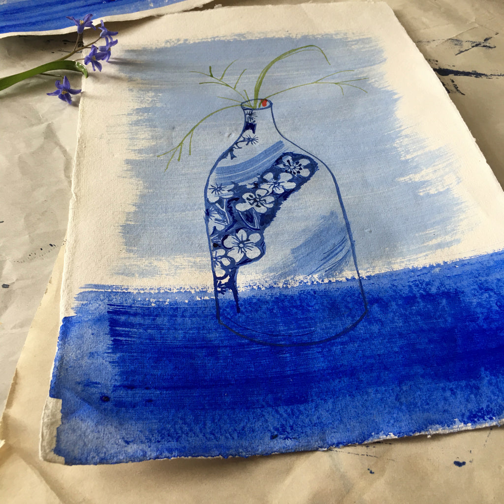 Bifolia Scilla in a Japanese Vase