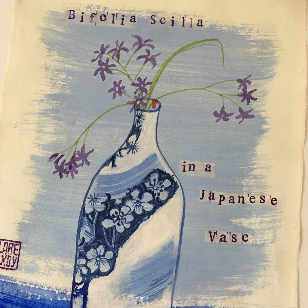 Bifolia Scilla in a Japanese Vase