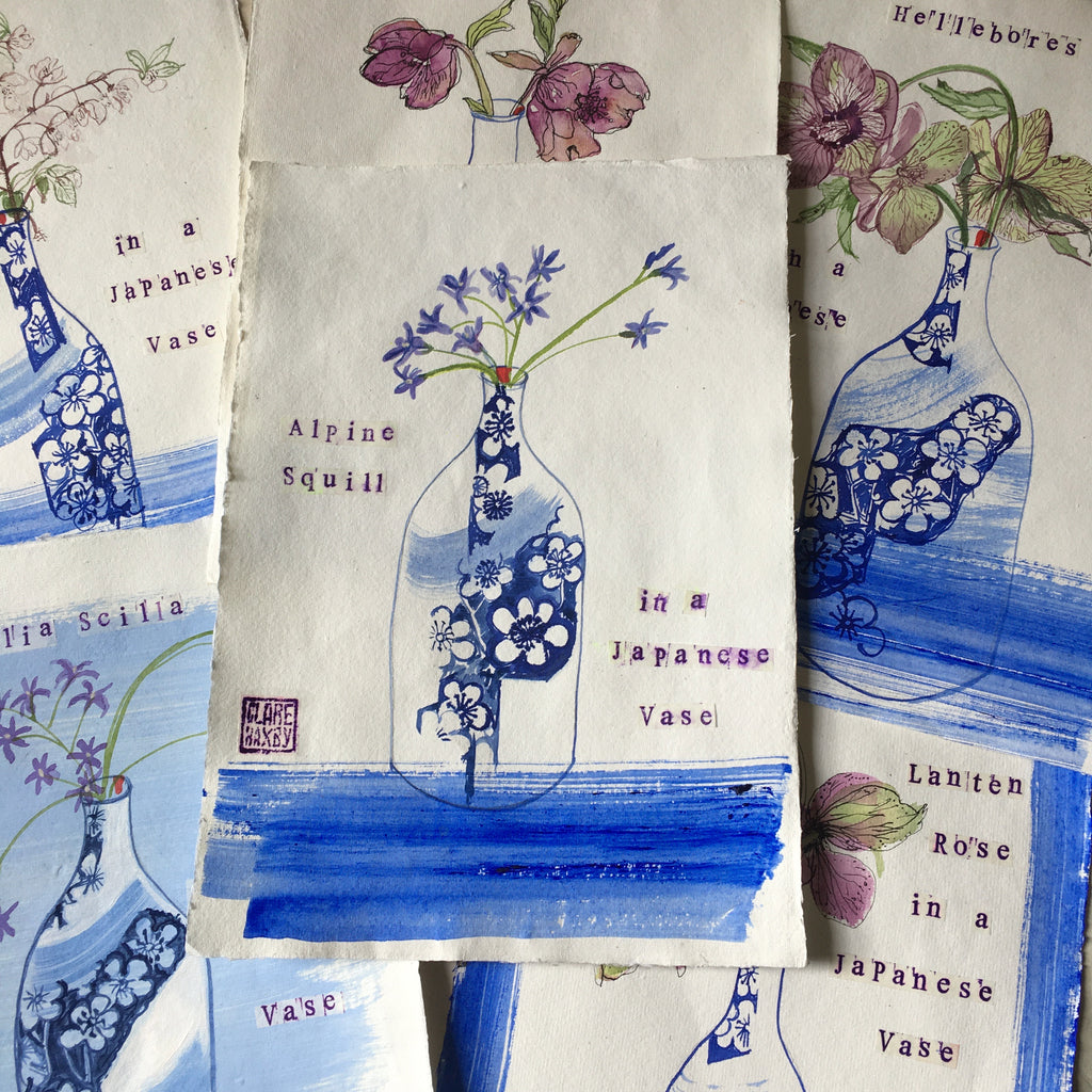 Alpine Squill in a Japanese Vase