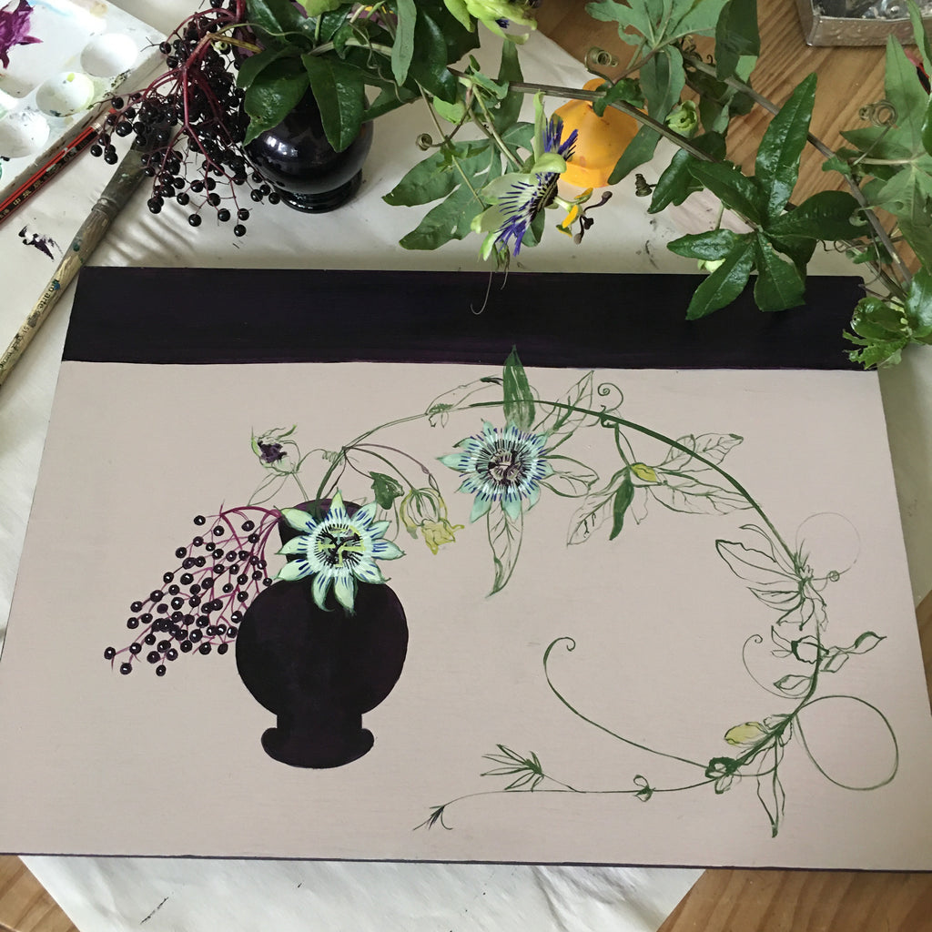 Passionflowers & Foraged Elderberries