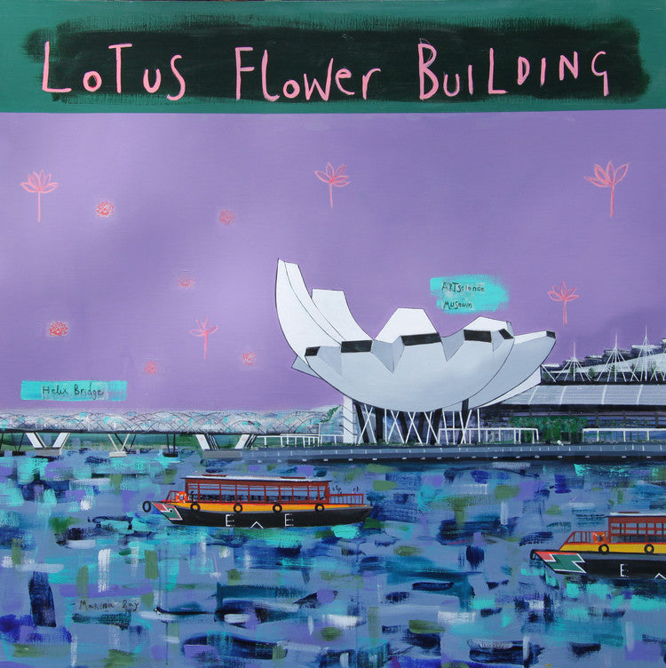 Lotus Flower Building - Original Painting