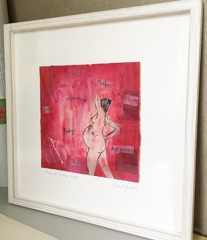Maternal Mother Love - Framed Original Painting