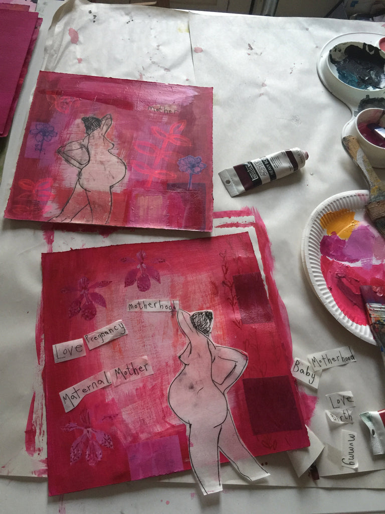 Maternal Mother Love - Framed Original Painting