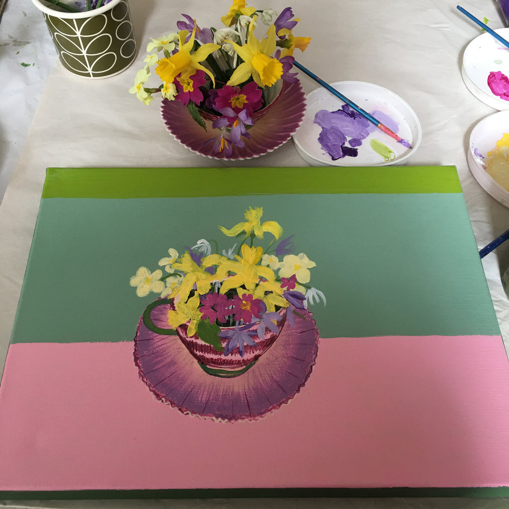 Spring Flowers in a Vintage Teacup