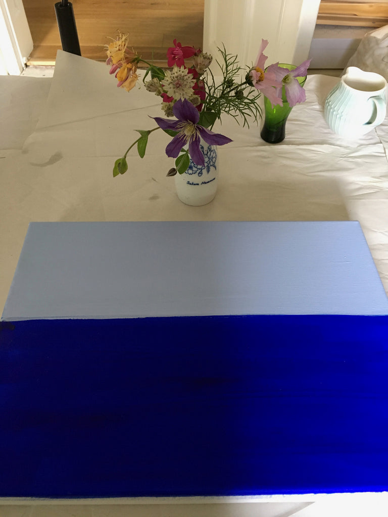 Clematis, Cosmos and Honeysuckle in a Saké Bottle