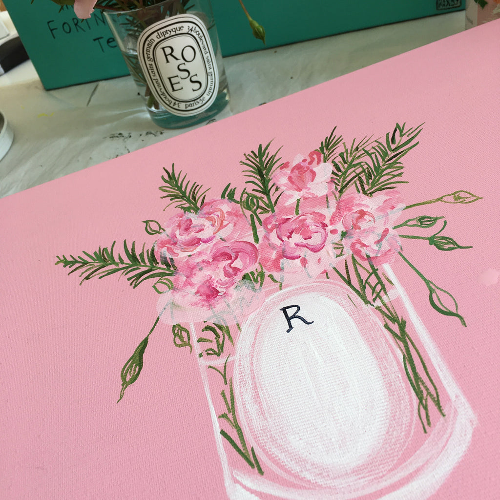 #ClareHaxbyFlowers 61 - Roses and Rosemary