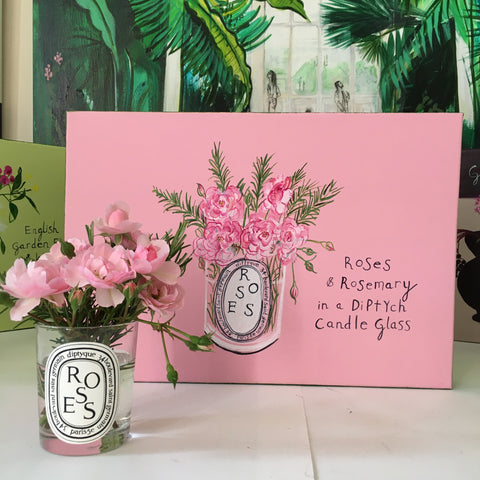 #ClareHaxbyFlowers 61 - Roses and Rosemary