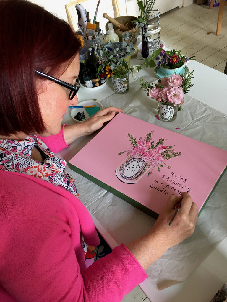 #ClareHaxbyFlowers 61 - Roses and Rosemary