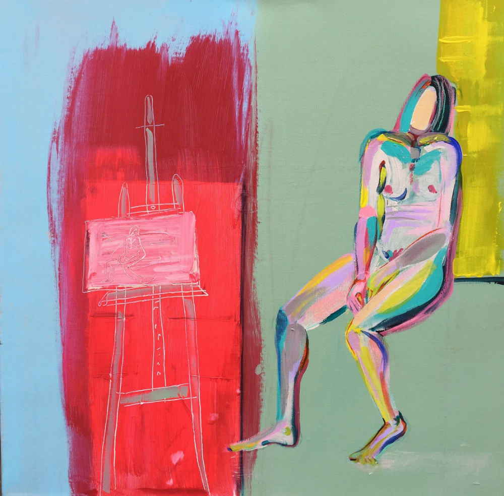 Life Model & Easel - Original Painting