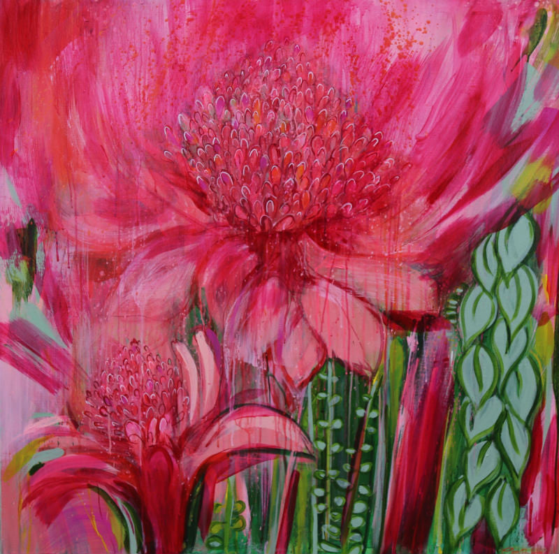 Magenta Meet me at The Ginger Lilies - Original Painting
