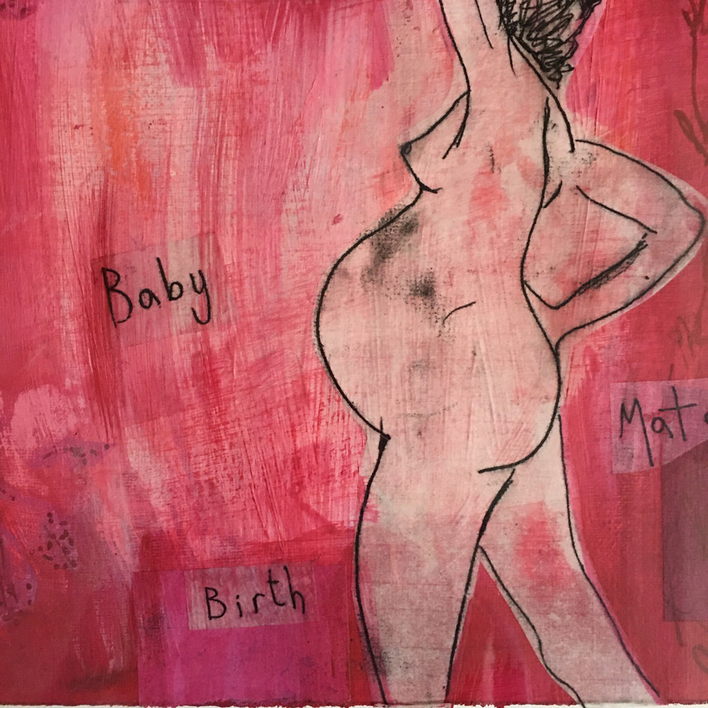 Maternal Mother Love - Framed Original Painting