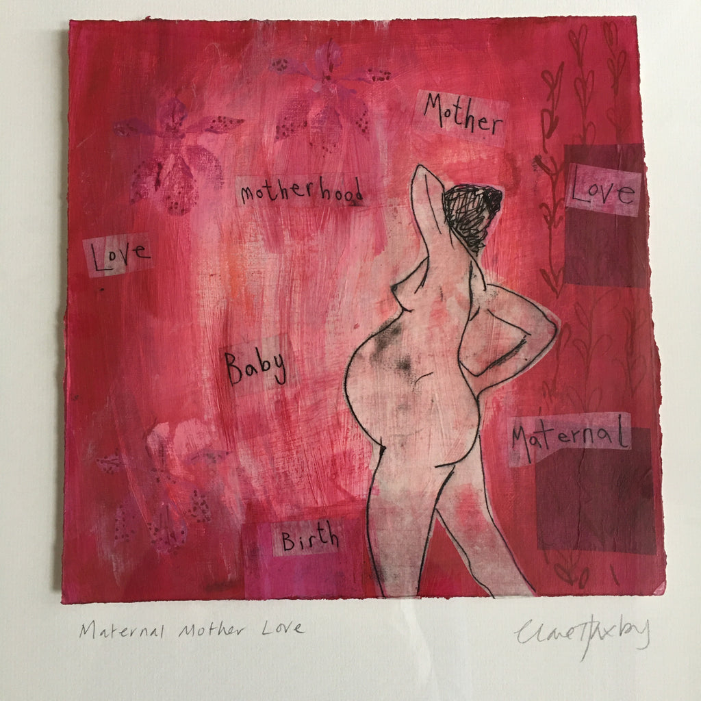 Maternal Mother Love - Framed Original Painting