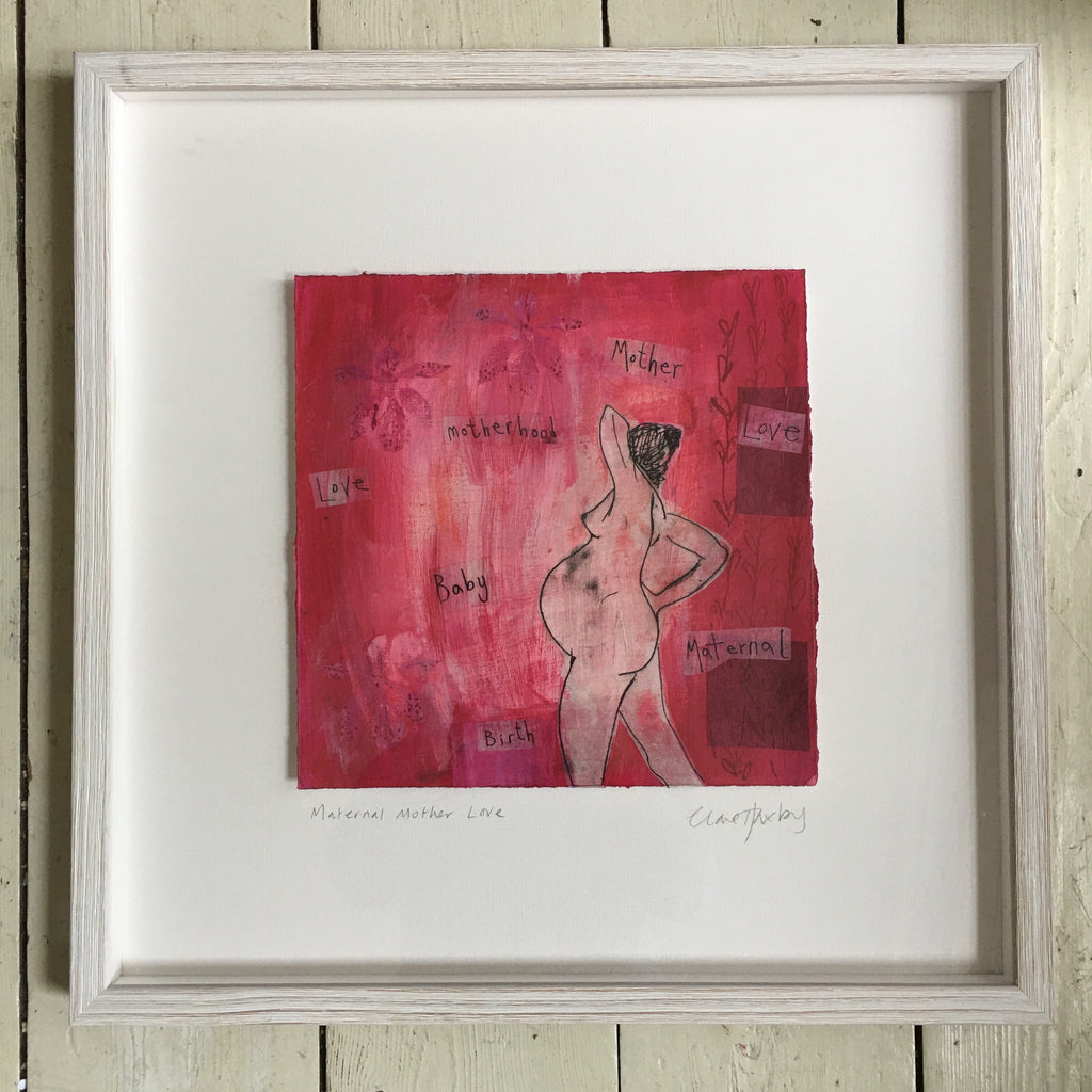 Maternal Mother Love - Framed Original Painting