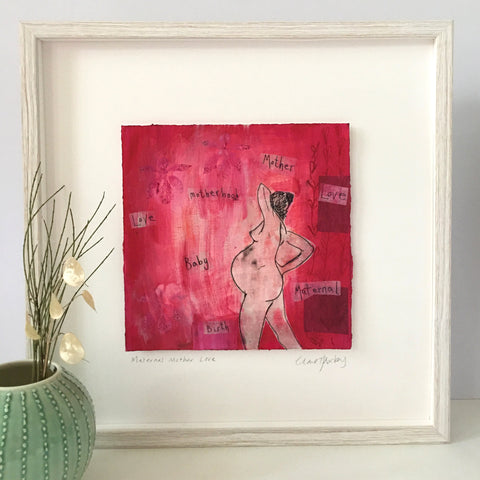 Maternal Mother Love - Framed Original Painting