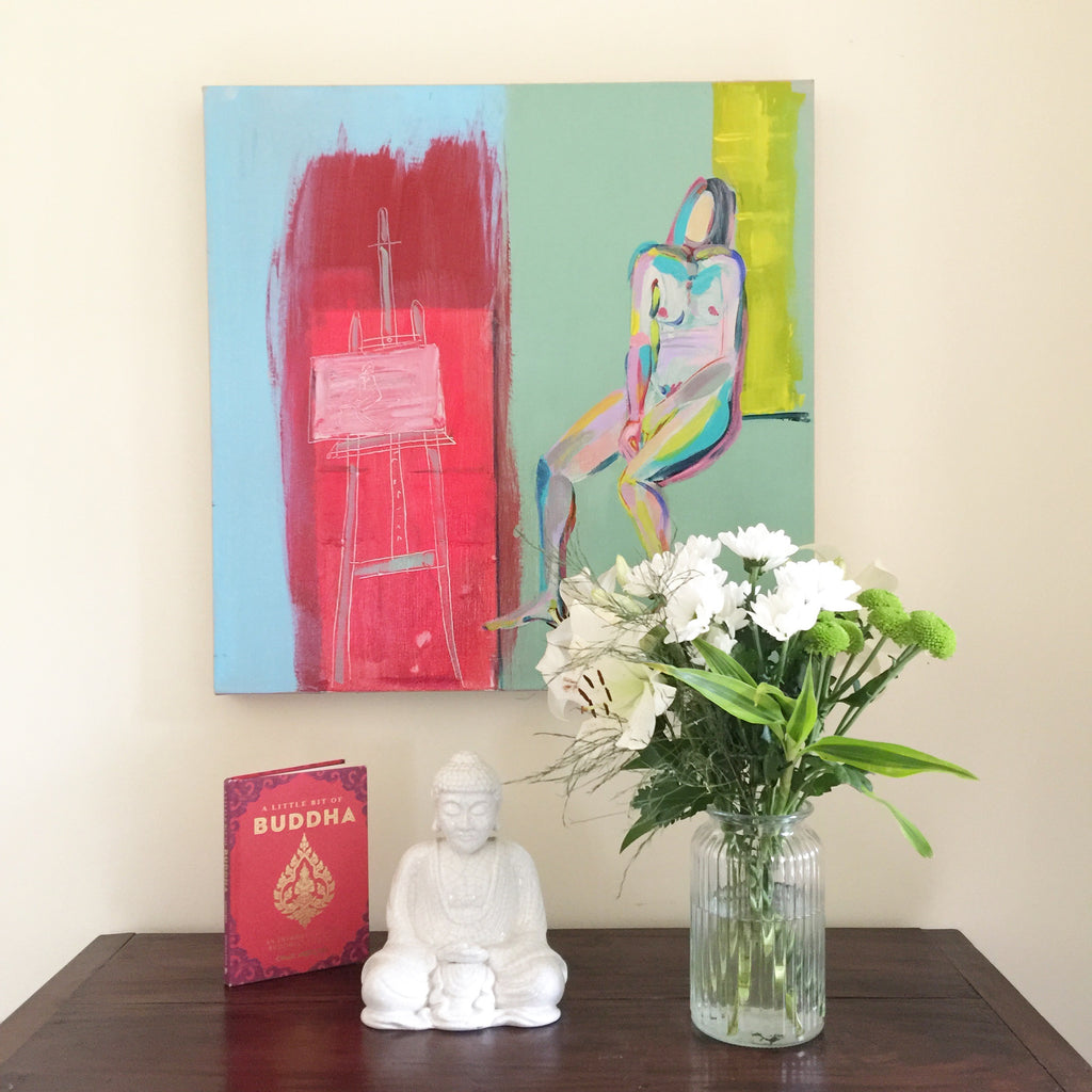 Life Model & Easel - Original Painting