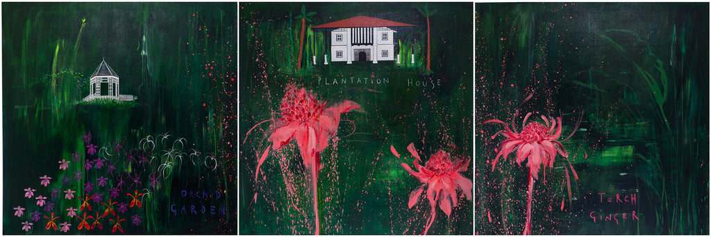 The Botanic Gardens, Singapore - Original Painting (Tryptych)