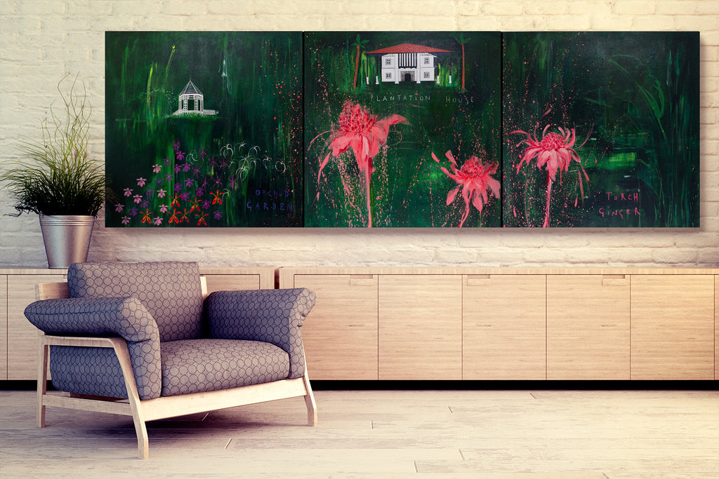 The Botanic Gardens, Singapore - Original Painting (Tryptych)