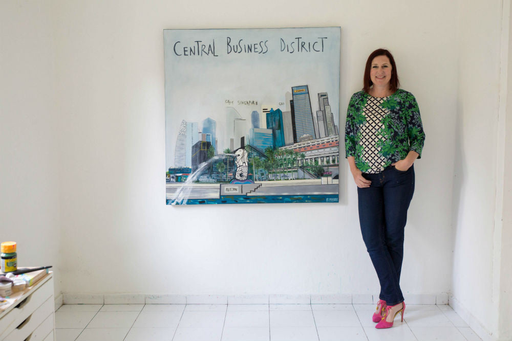 Central Business District Painting by Clare Haxby