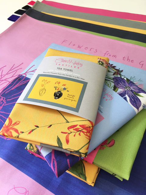 Set of 4 Flower Tea Towels