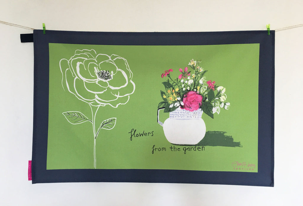 Set of 4 Flower Tea Towels