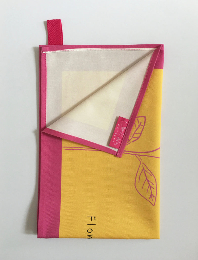 'Flowers Raise Your Vibration' Tea Towel