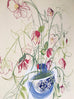 Hellebores in a Japanese Porcelain Bowl - Original Drawing