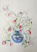 Hellebores in a Japanese Porcelain Bowl - Original Drawing