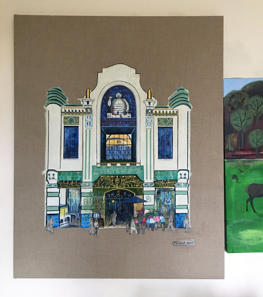 Michelin Building - Original Painting on Raw Canvas