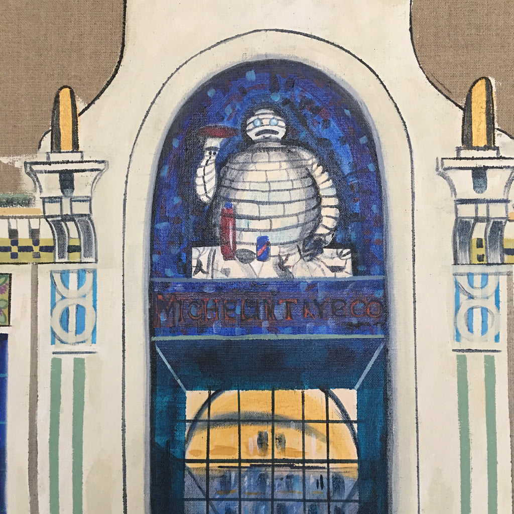Michelin Building - Original Painting on Raw Canvas