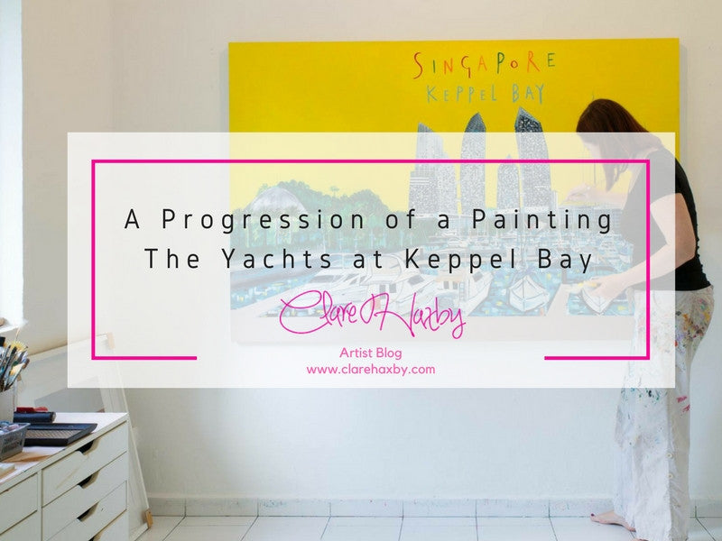 A Progression Of A Painting The Yachts at keppel Bay