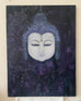 Indigo Orchid Buddha - Original Painting on Linen