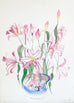 Oriental Lillies in a Japanese Bowl -ORIGINAL DRAWING on Paper