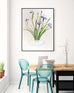 Purple Iris in a Contemporary Glass Bowl - ORIGINAL DRAWING