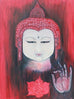 Scarlet Lotus Buddha Print by Clare Haxby