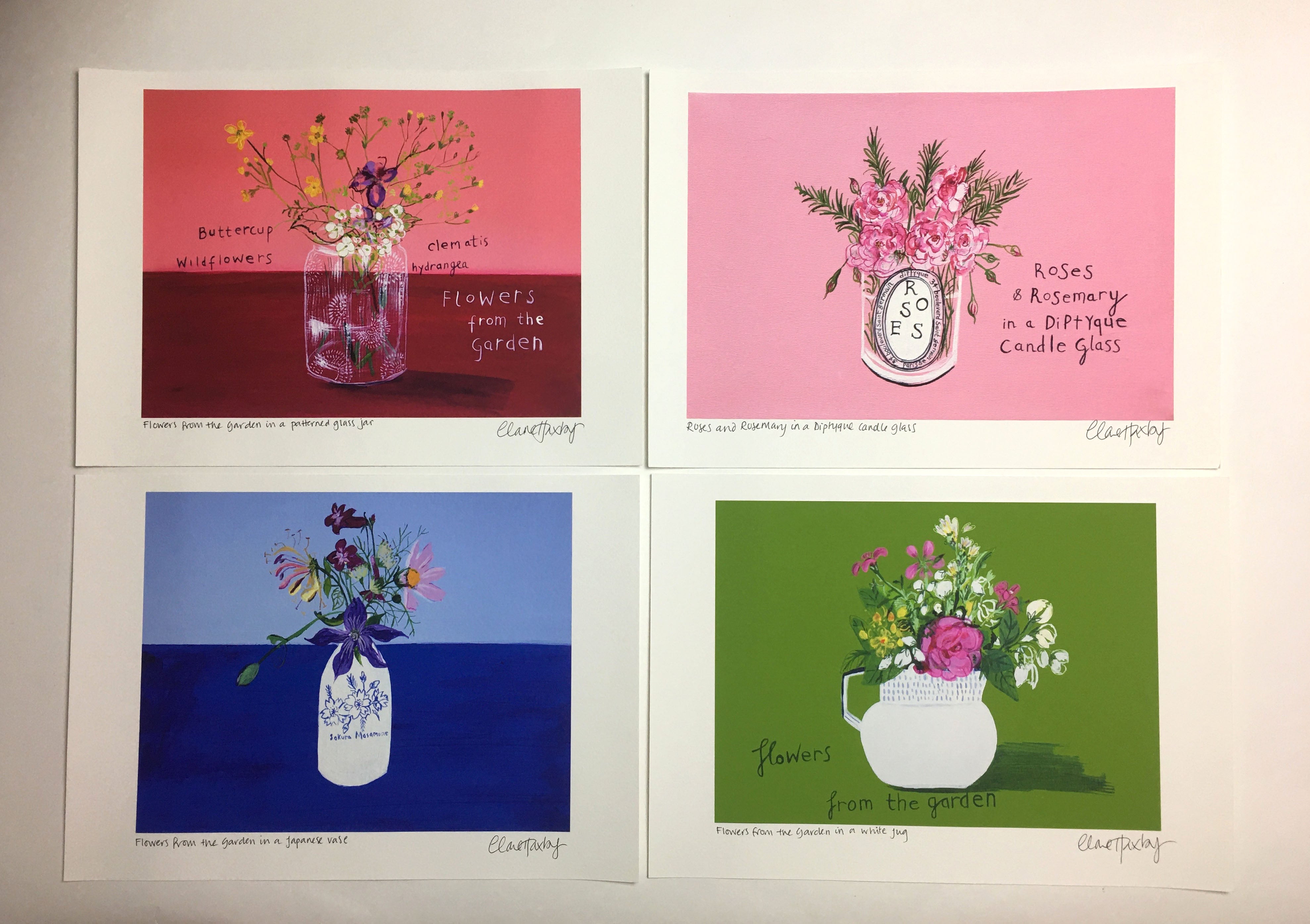 4 Signed FLOWERS Prints in a Gift Box