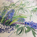 Twisty Lupins and Heavenly Perfumed Blue Hyacinths in a Japanese Bowl - Original Drawing