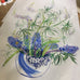 Twisty Lupins and Heavenly Perfumed Blue Hyacinths in a Japanese Bowl - Original Drawing