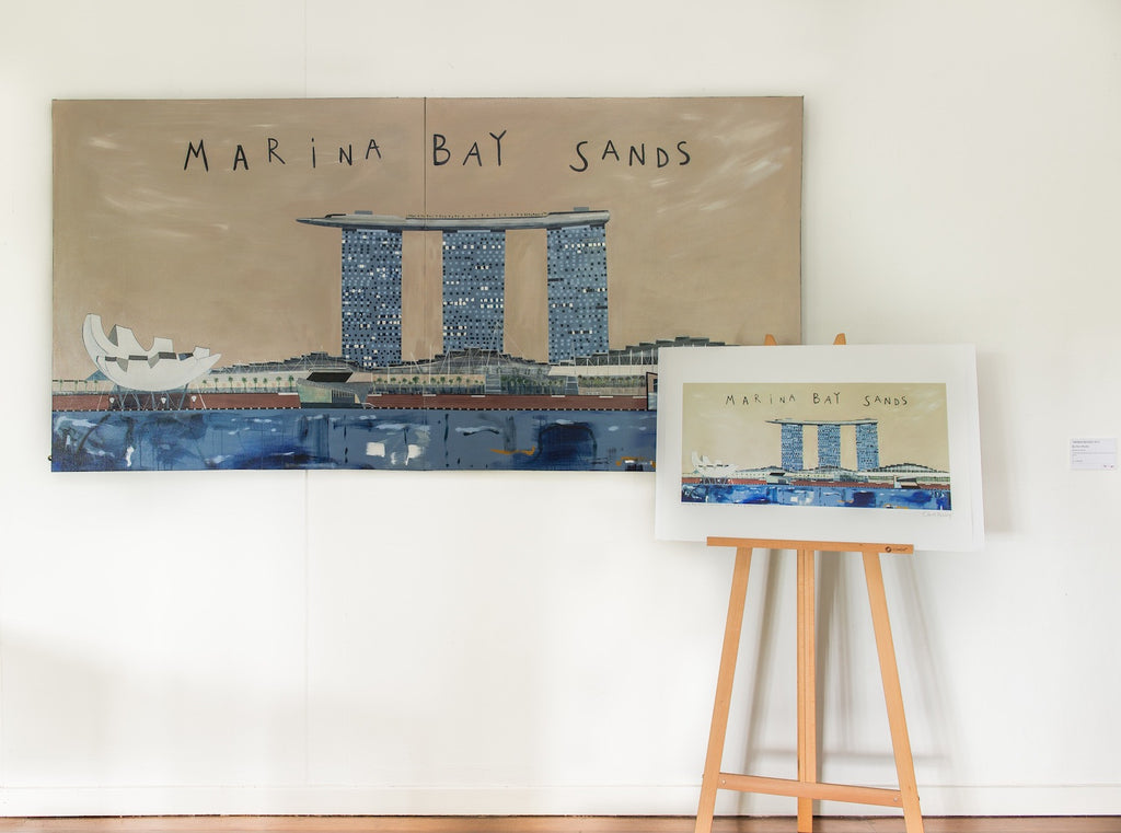 Original Marina Bay Sands Painting By Clare Haxby